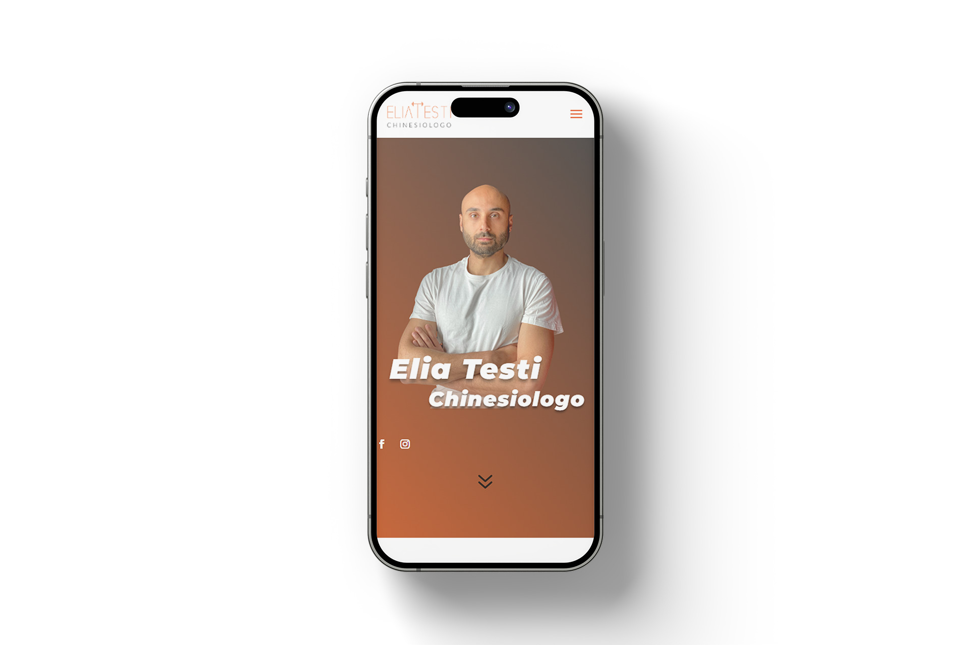 sito Elia Testi visualizzazione mobile prima schermata