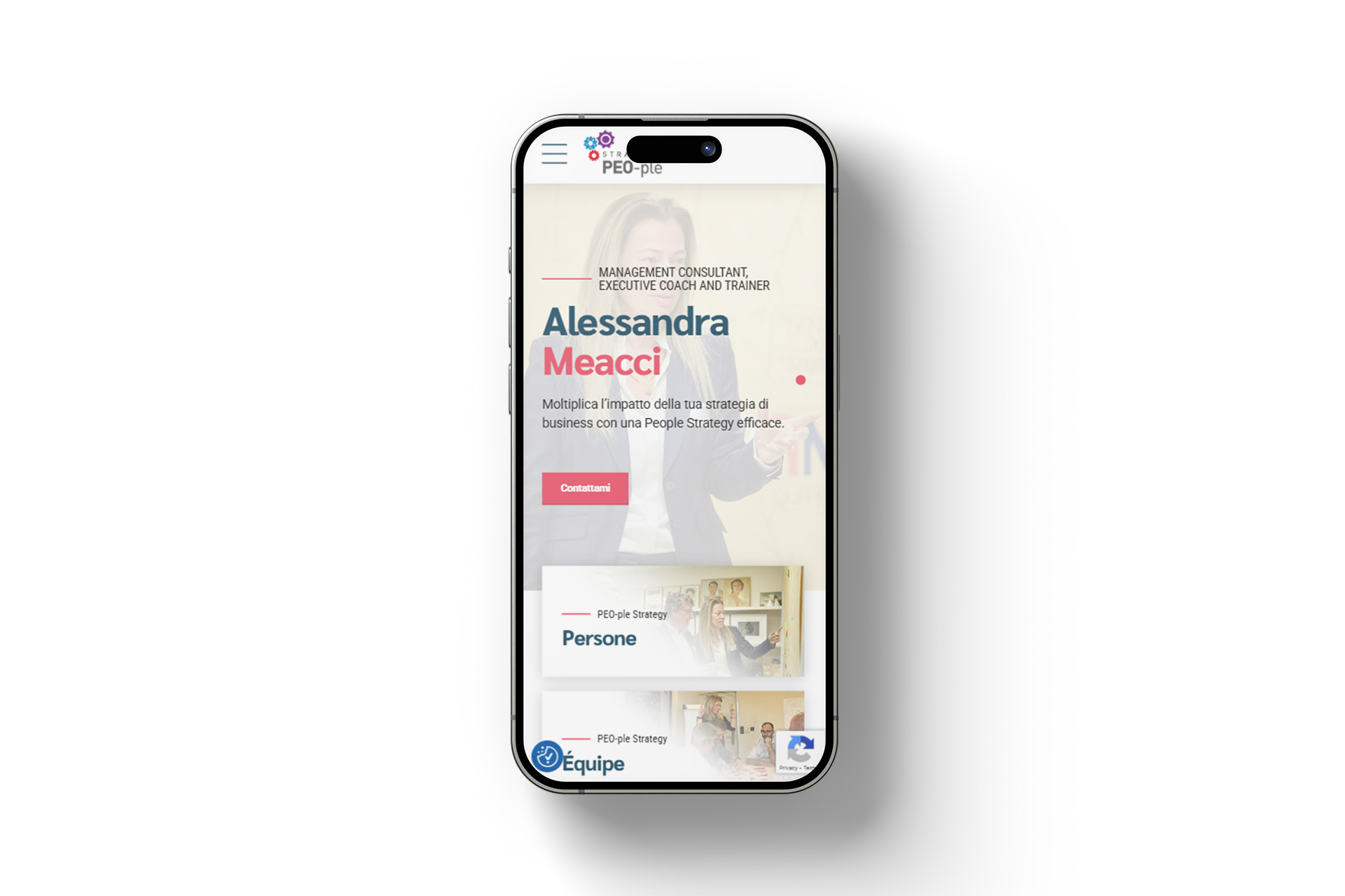 sito Alessandra Meacci visualizzazione mobile prima schermata