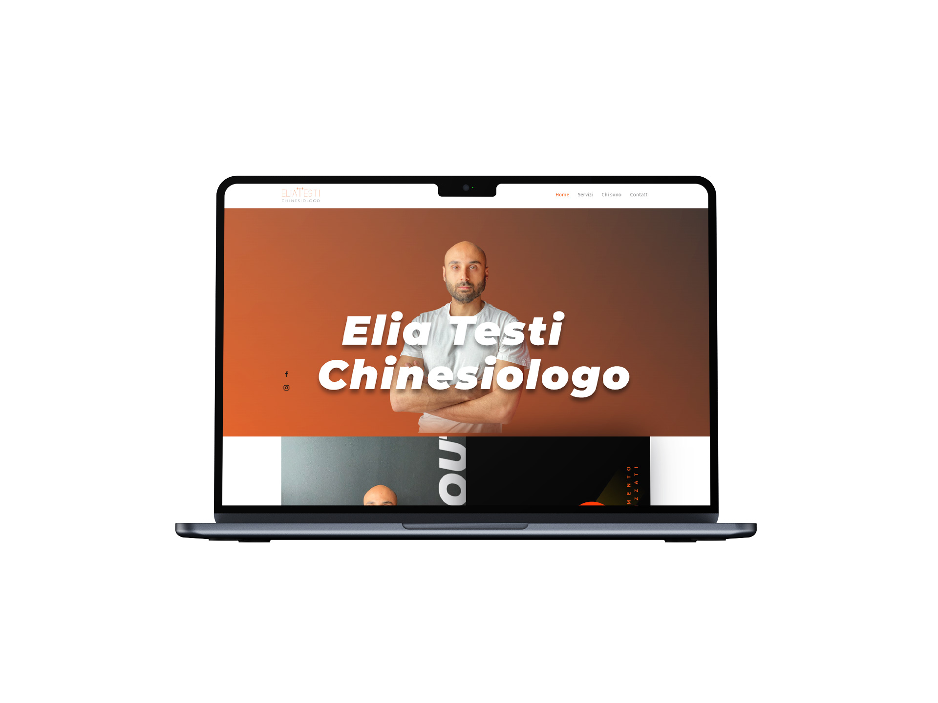 sito Elia Testi visualizzazione pc portatile prima schermata